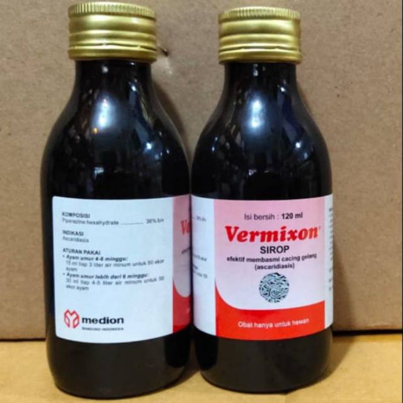 Vermixon Sirop 120 ml Obat Cacing Unggas
