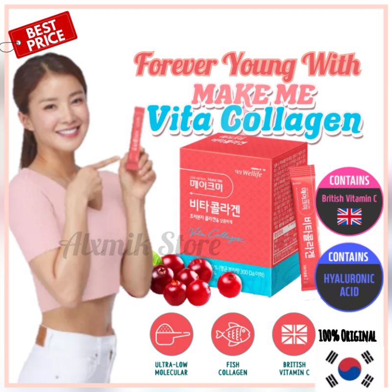 Daesang Wellife make me vita collagen with Hyaluronic acid 30 x 12 gr kolagen anti aging korea