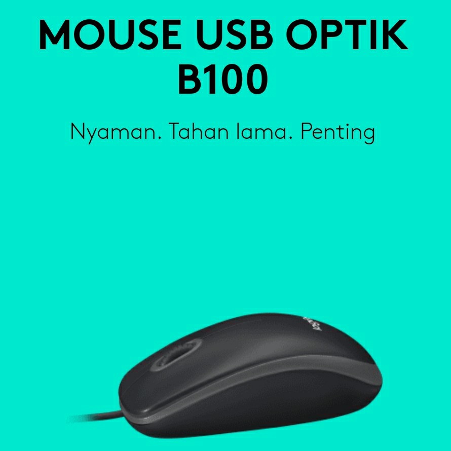 MOUSE LOGITECH B-100 USB B100 ORIGINAL GARANSI 100% RESMI