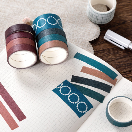 10pcs/set Tape/Selotip Washi Retro Kreatif Untuk Pelajar/Kantor