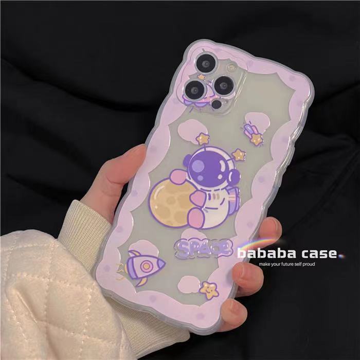 Soft Case Silikon TPU Motif Astronot Untuk Iphone 12 13 SE 6 6S 7 8 Plus X XS XR 11 Pro Max