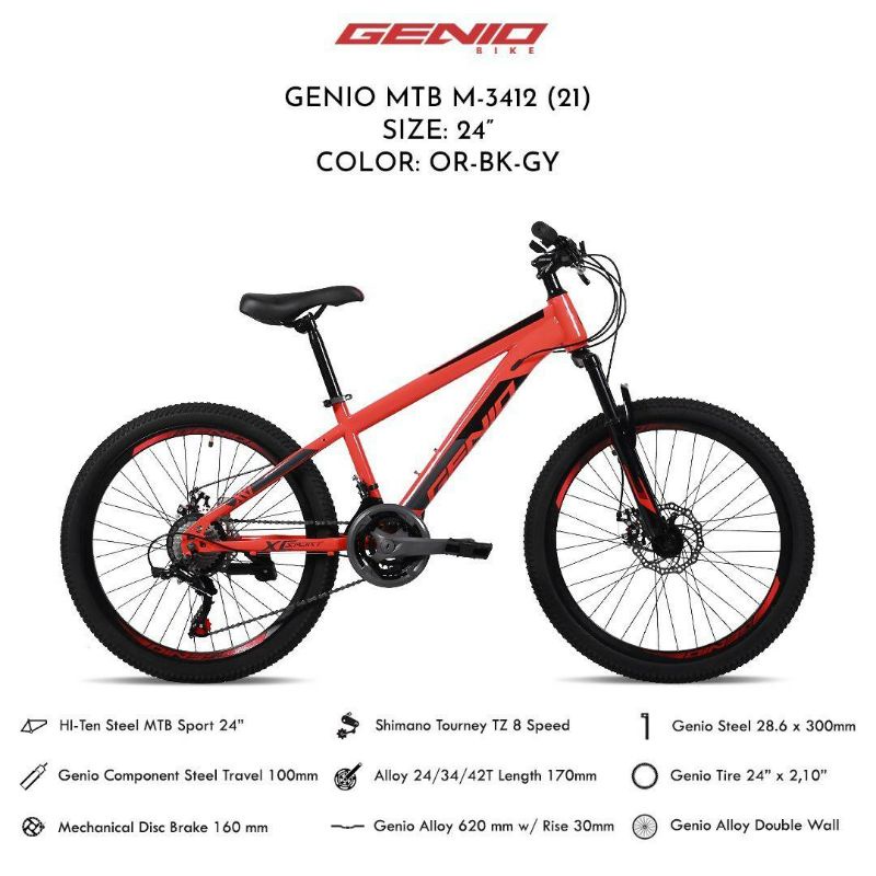 Sepeda 24 inch MTB Genio M-3412