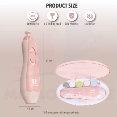 Gunting Kuku Bayi - Pemotong Kuku - Nail Trimmer Baby - Baby Set Trimmer - Alat Kikir Kuku Elektrik/Kaki dan Tangan 6 in 1 Pemotong Kuku Bayi