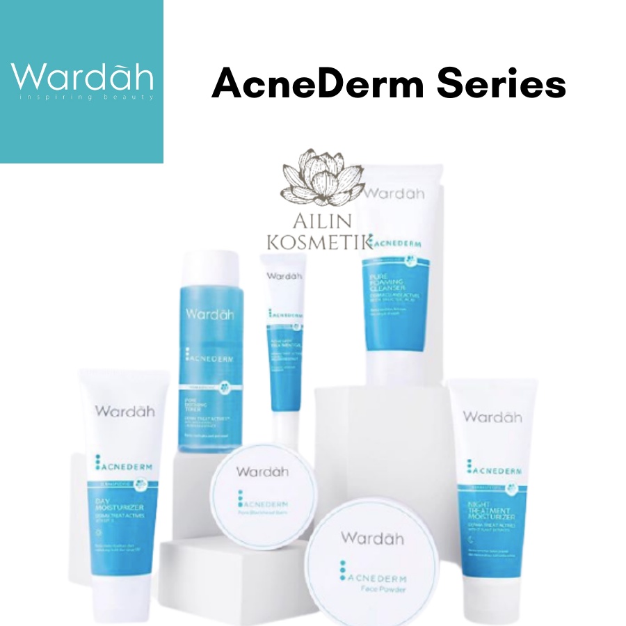 Wardah AcneDerm Series | Cleanser Toner Day Night Pore Blackhead Spot Gel Face Powder by AILIN