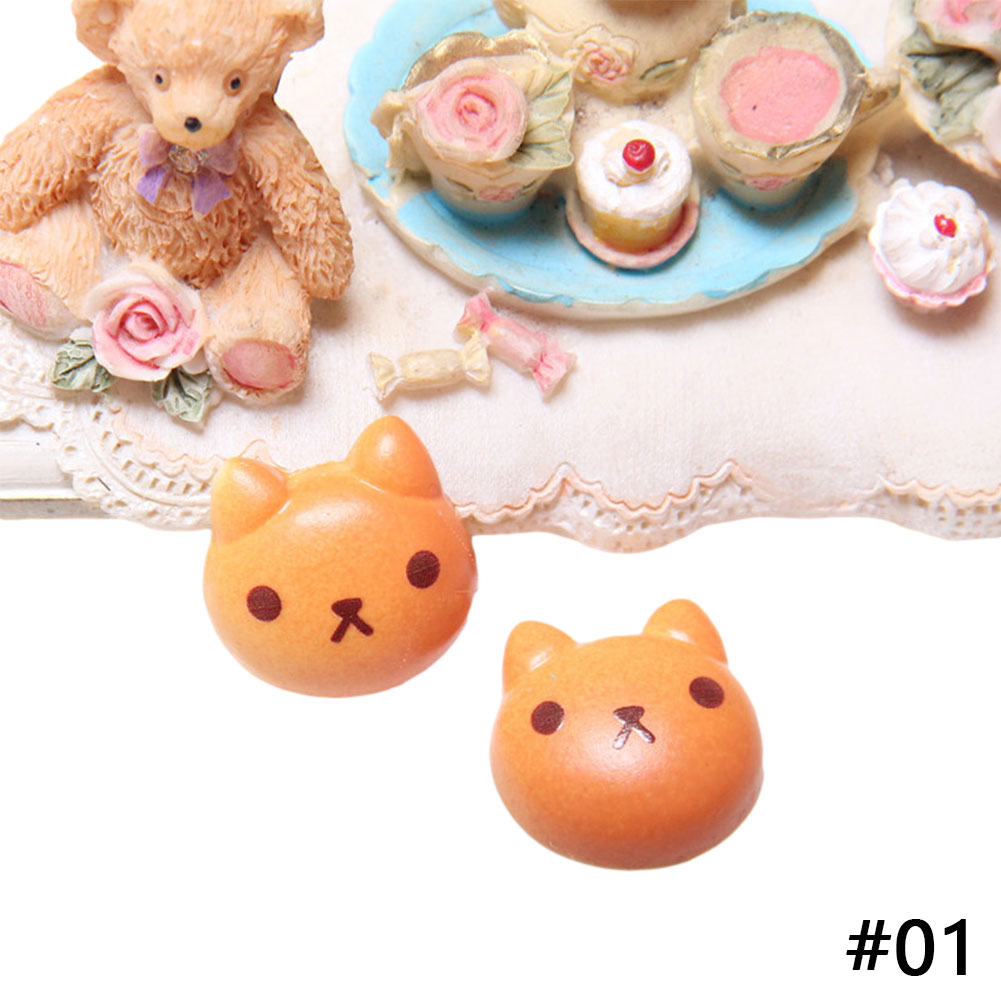 (Tk) Miniatur Burger Bear Bahan Resin Dengan Pita Untuk Dekorasi Rumah Boneka Diy