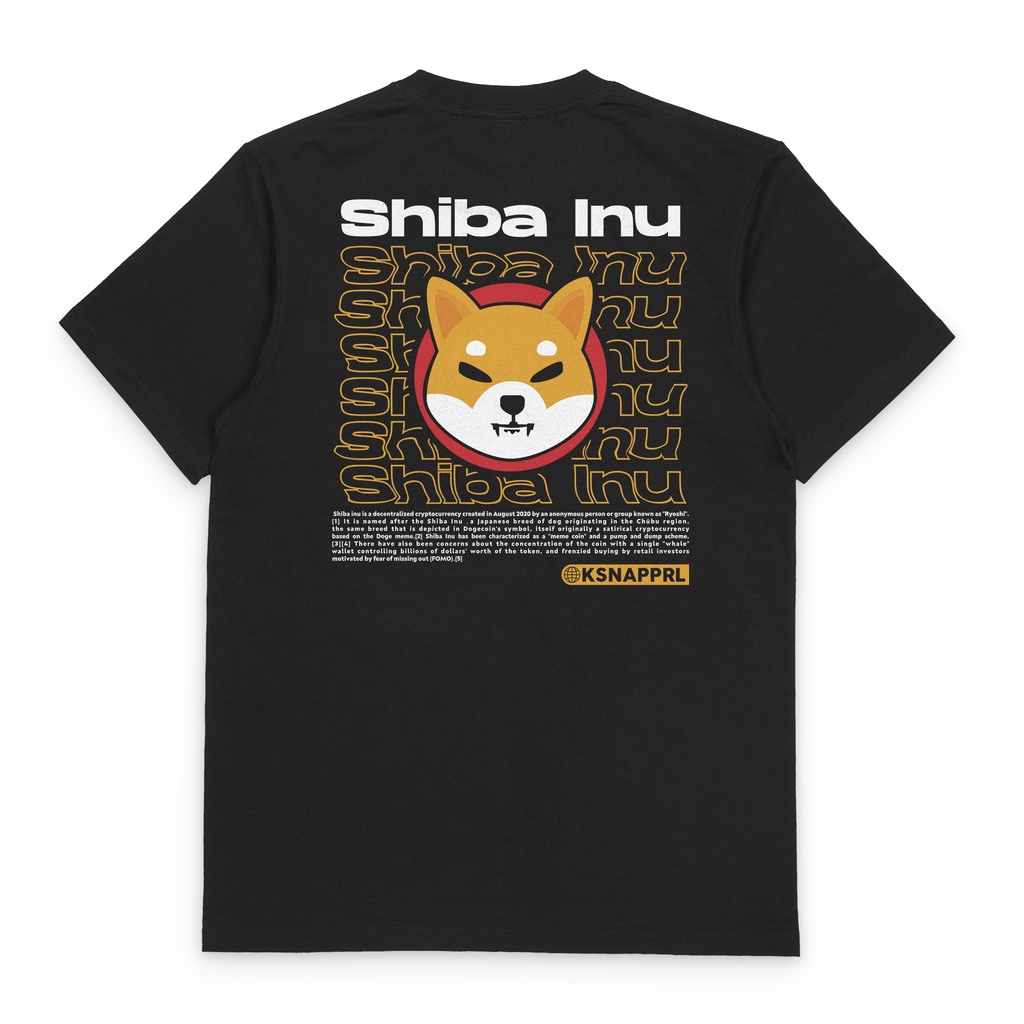 T-shirt Kaos Crypto "Shiba Inu KSN APPRL" -Kaos Cryptocurrency/Kaos Shiba Inu/Kaos Shiba Army/Kaos C