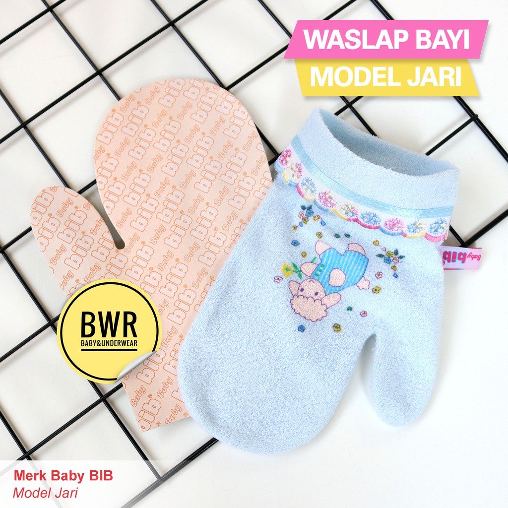 Waslap Bayi Baby BIB Jari | Waslap Tangan Mandi Bayi Kain Lembut Model JARI || Bwr IX