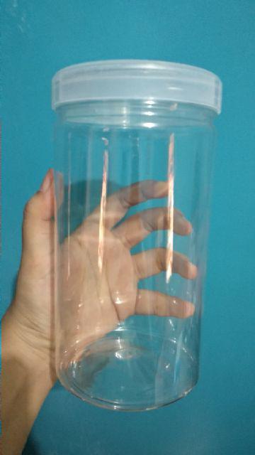 Toples/ Jar Plastik Tinggi Tanpa Gagang 1000 Ml Cokelat/kue Kering Murah Astor Keju Ikan Cupang