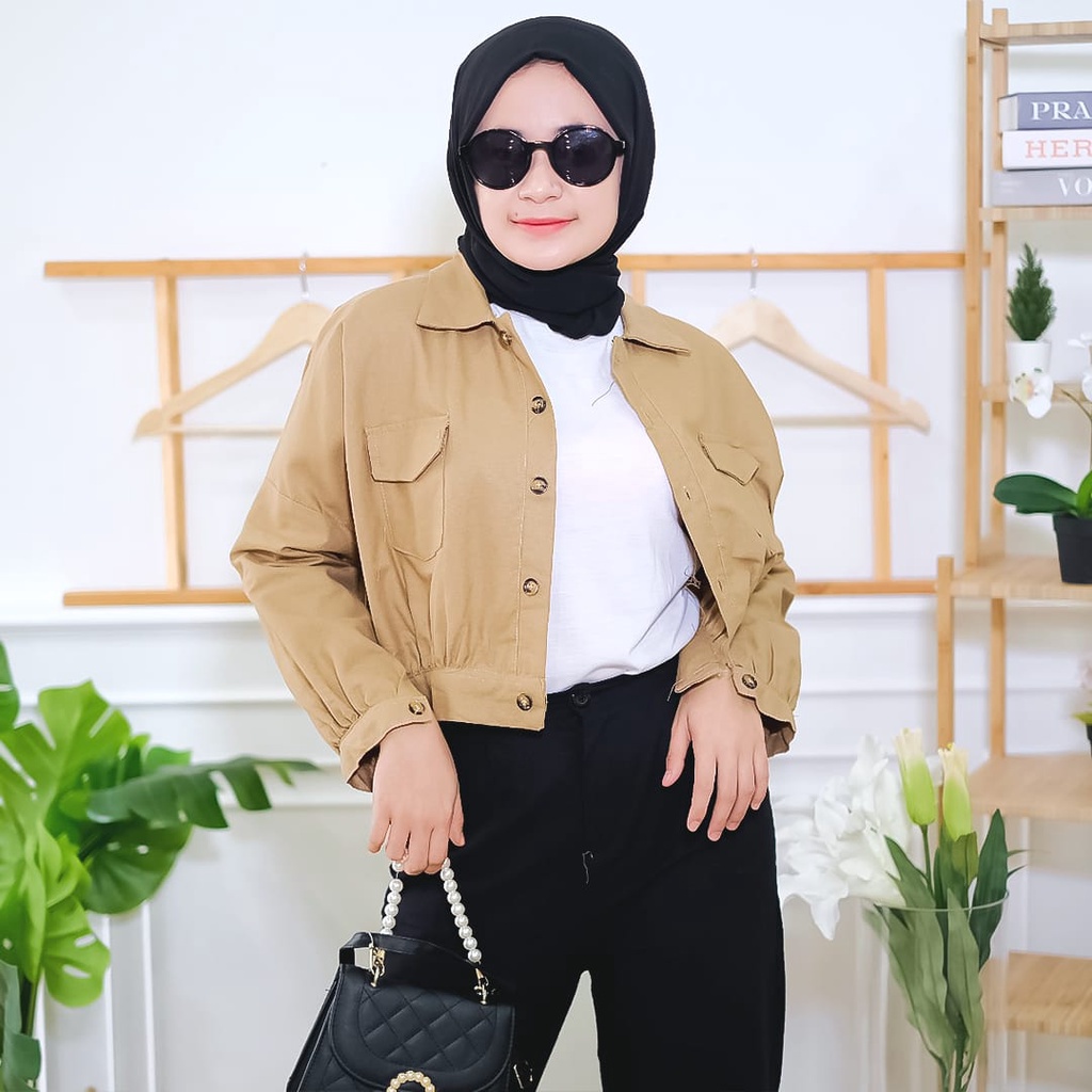 Tq88indonesia  Fashion Baju Jaket  Wanita Lengan Panjang Terbaru / Jiesco Linen Jacket / Outer  Polos Katun LInen Cewek / Ootd / Baju Luaran Wanita