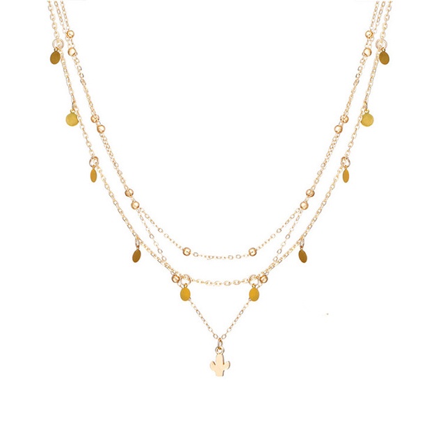 17KM Multi-layer Necklace Bohemian Chain Shell Horn Scallop-14#