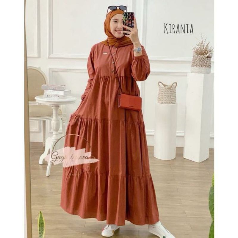 Kirania Dress Gamis Rayon Premium Tebal Model susun