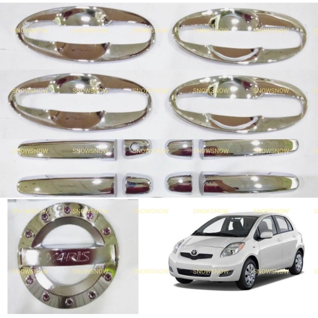 Paket Outer Handle Tank Cover Yaris 2005 2008 2010 2013 Chrome