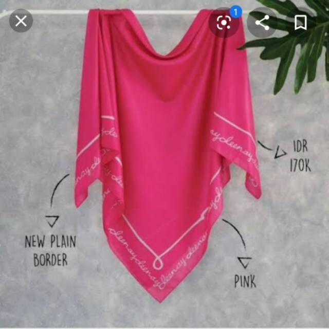 Jilbab Voal Ultrafine Pink Fanta Border by Deenay