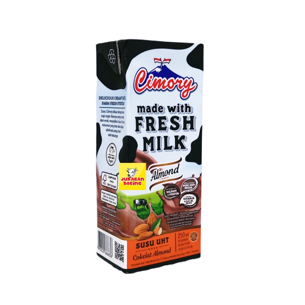 Cimory Fresh Milk Susu UHT Cokelat Almond 250ml