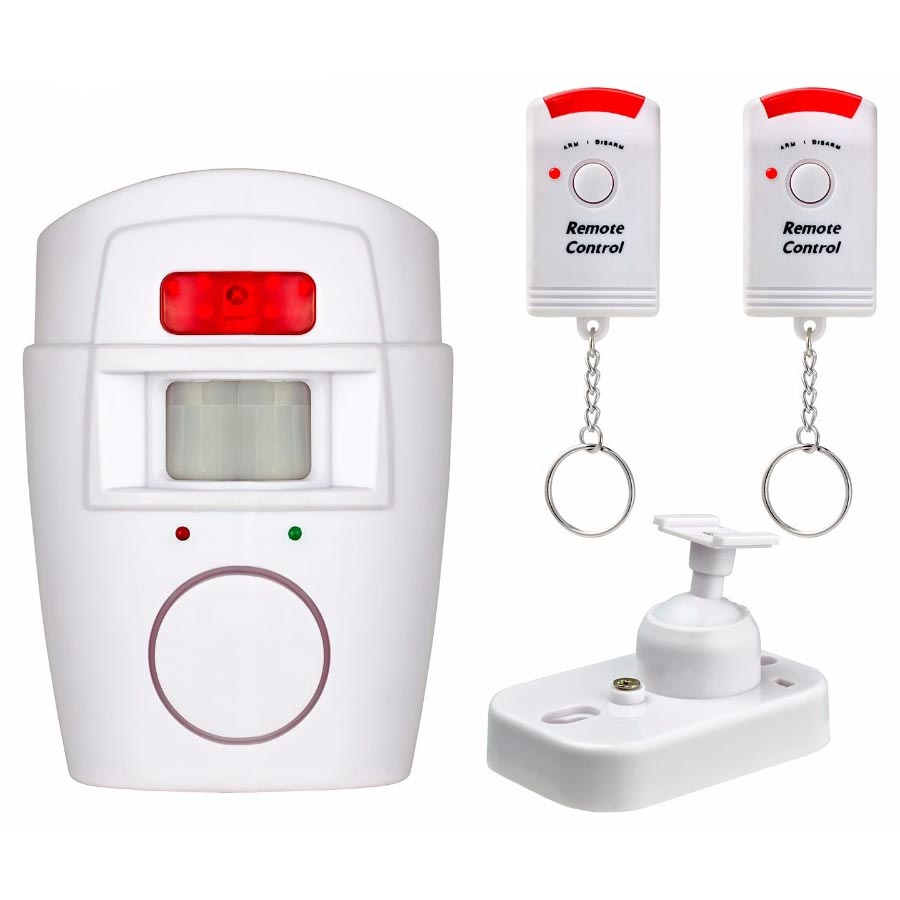 Alarm Anti Maling Rumah Kantor Infrared PIR Sensor Gerak 2 Remote