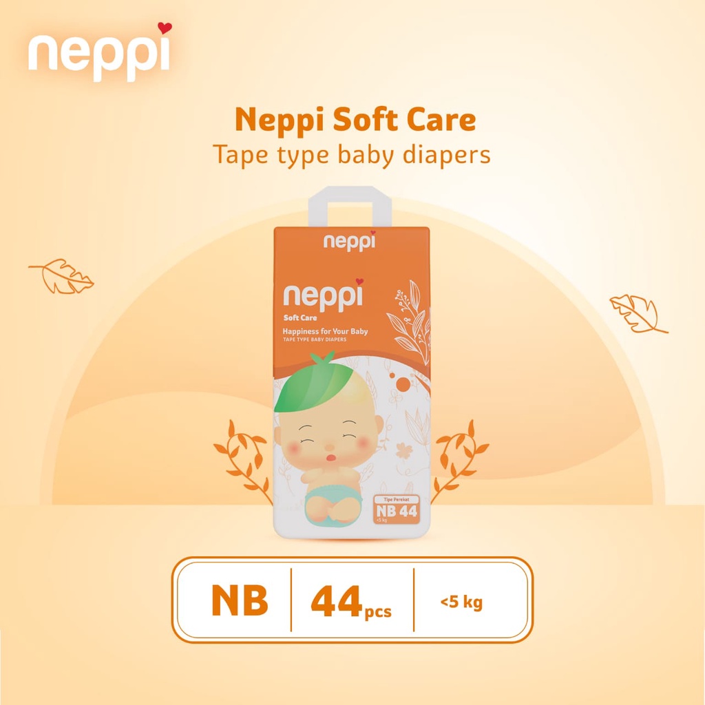 NEPPI Baby Diapers Soft Care TAPE NB44 S50