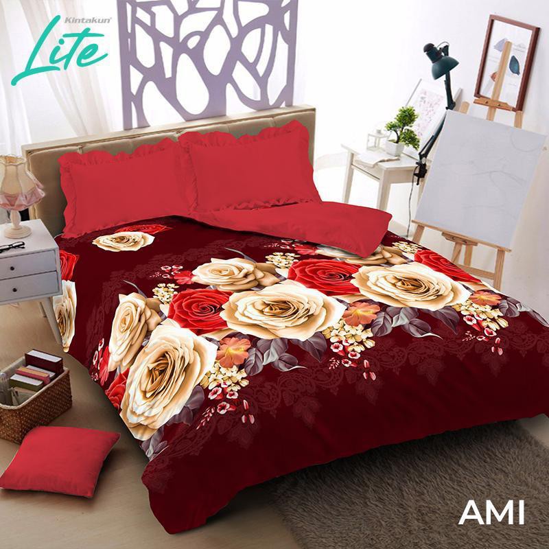 Full Set Bedcover + Sprei Kintakun Lite 3D Rumbai Rempel Karet King 180x200 Motif Ami, Aydan, Carmen