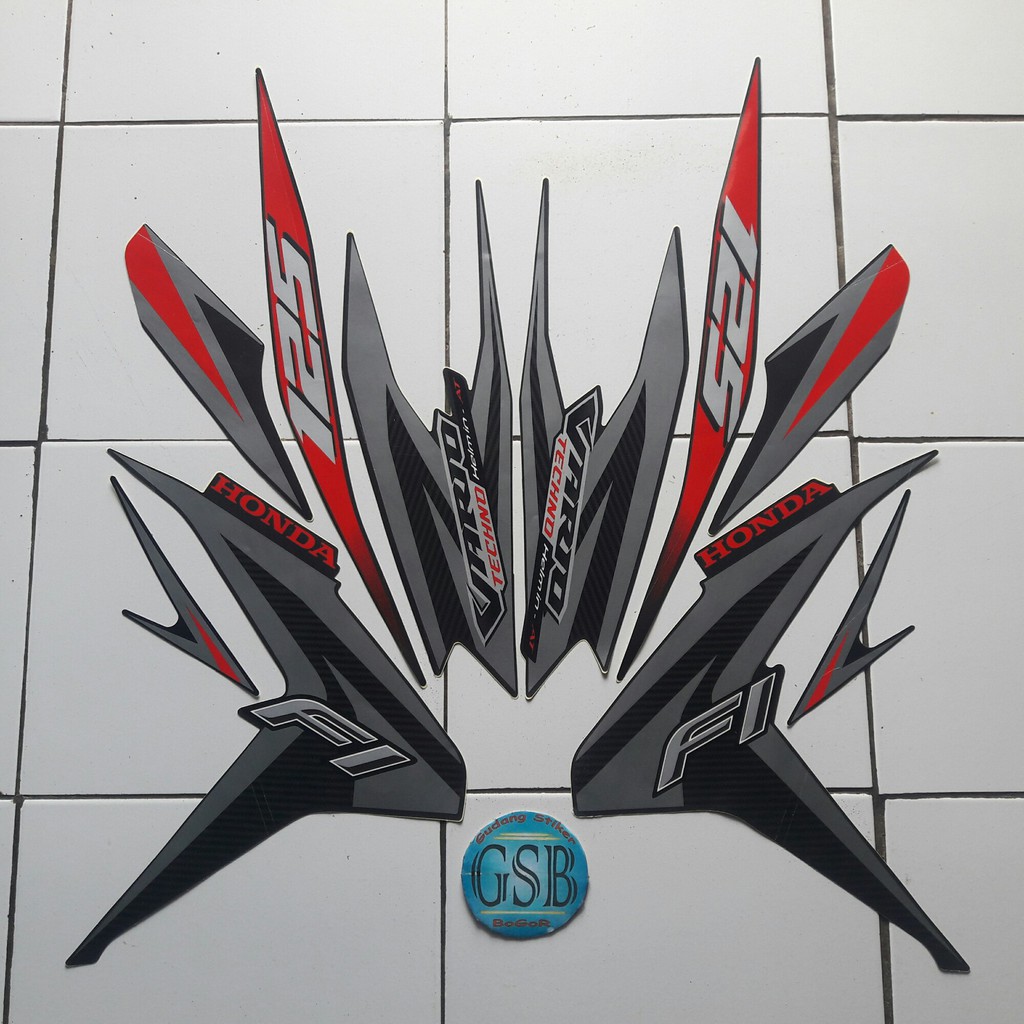 Jual stiker motor honda vario techno 125 fi 2013 hitam-merah | Shopee