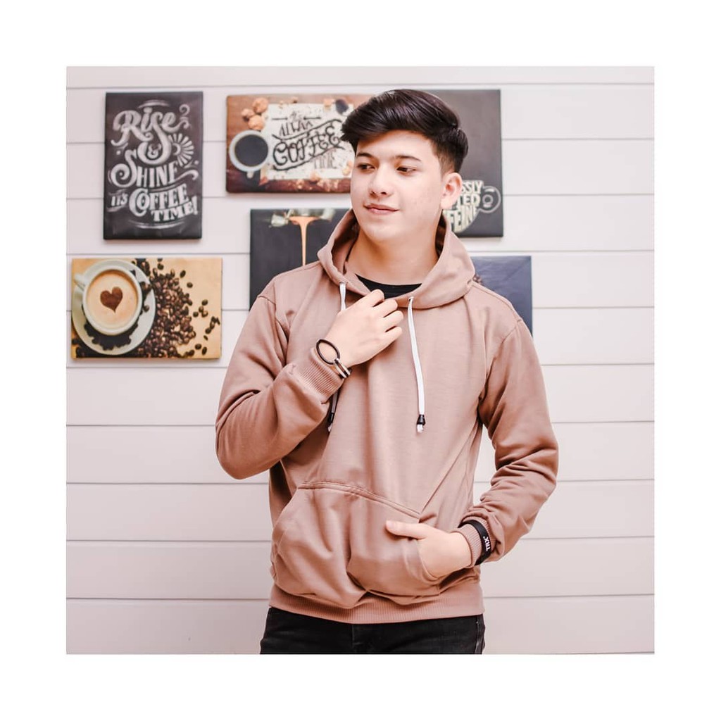 Natural Hoodie BASIC || SWEATER POLOS PRIA DAN WANITA-MOCCA