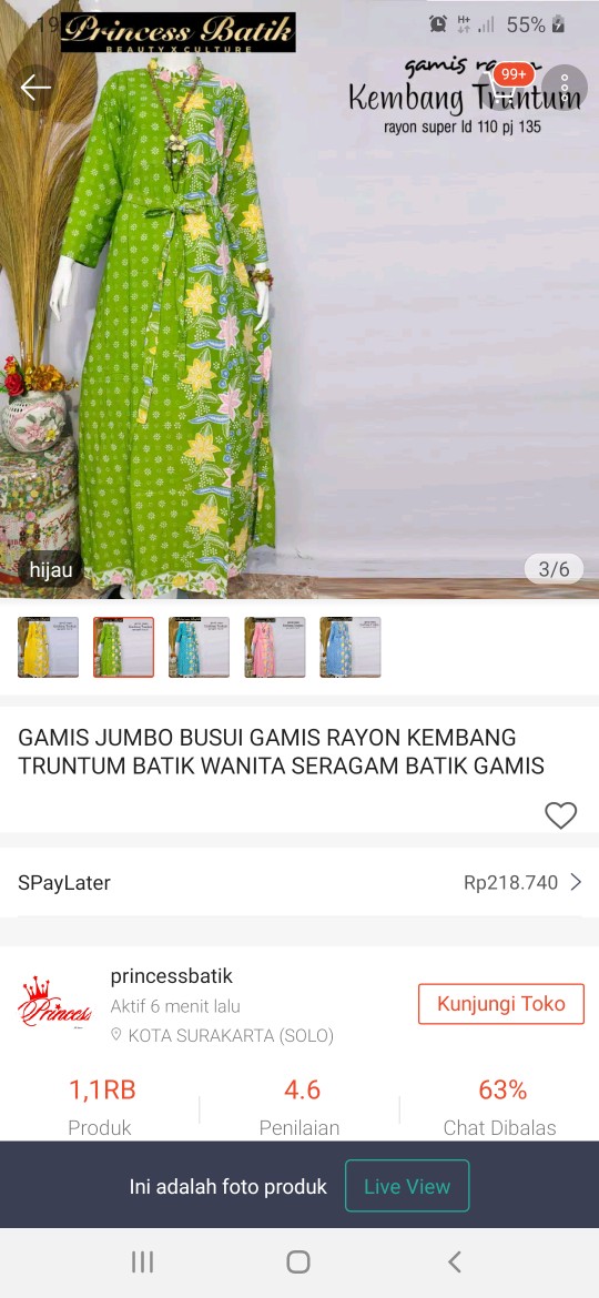 Gamis Jumbo Busui Gamis Rayon Kembang Truntum Batik Wanita Seragam Batik Gamis Syari Solo Muslim
