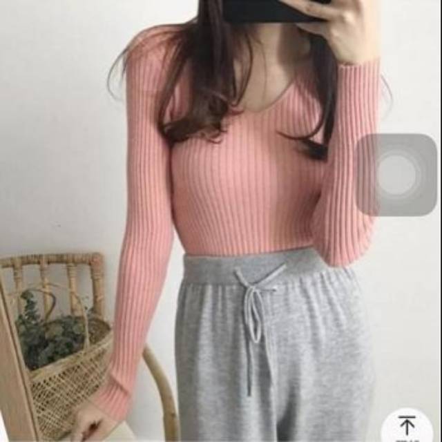 Vneck Rajut Lengan Panjang BG9