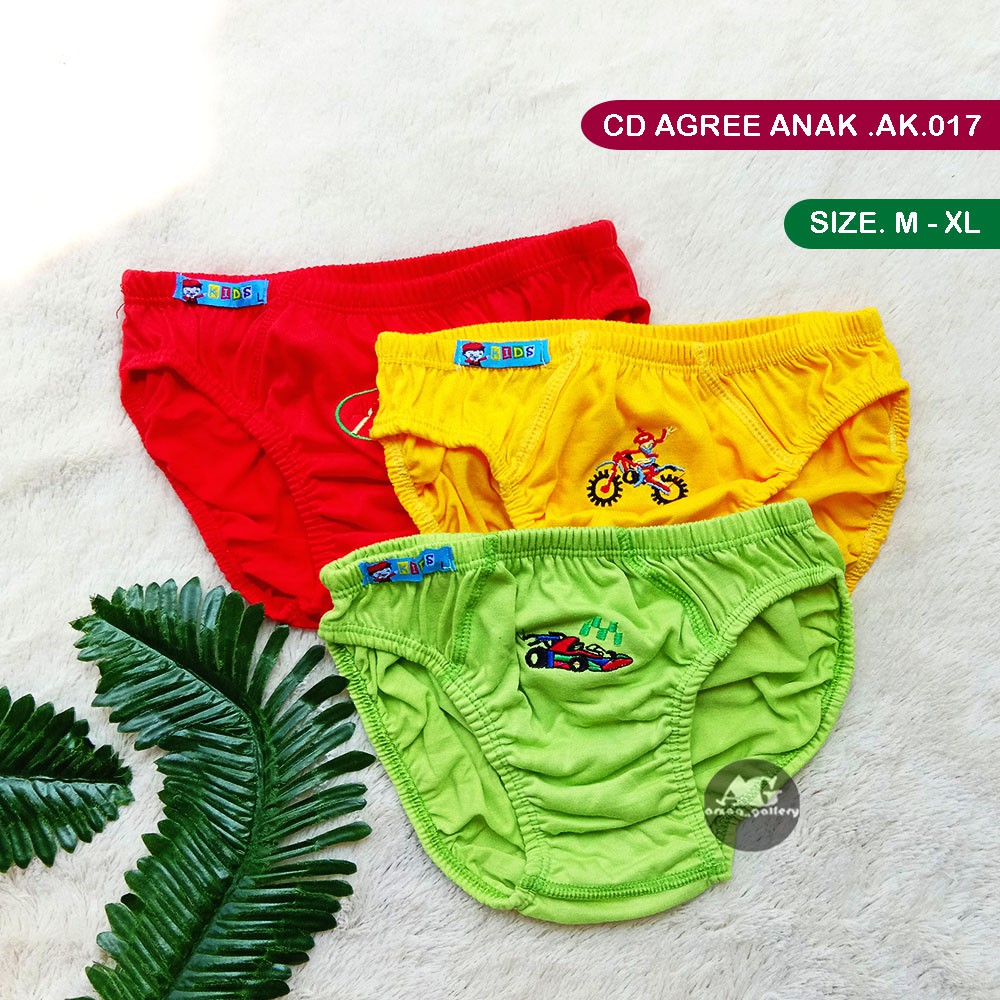 [ 3pc ] Cd Agree Kids AK. 017 Hijau | Celana Dalam Anak Cowok