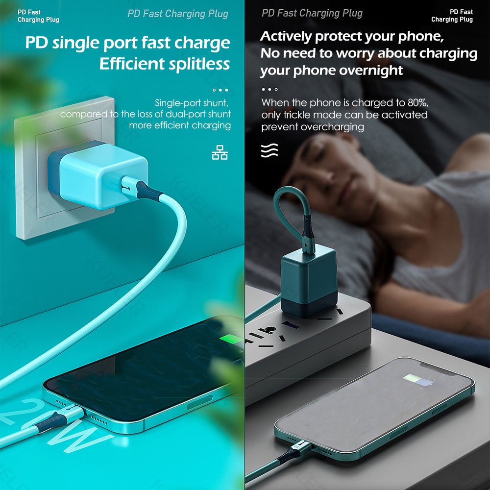 Adapter Charger Fast Charging Mini 20W PD Warna Macaron Untuk iP