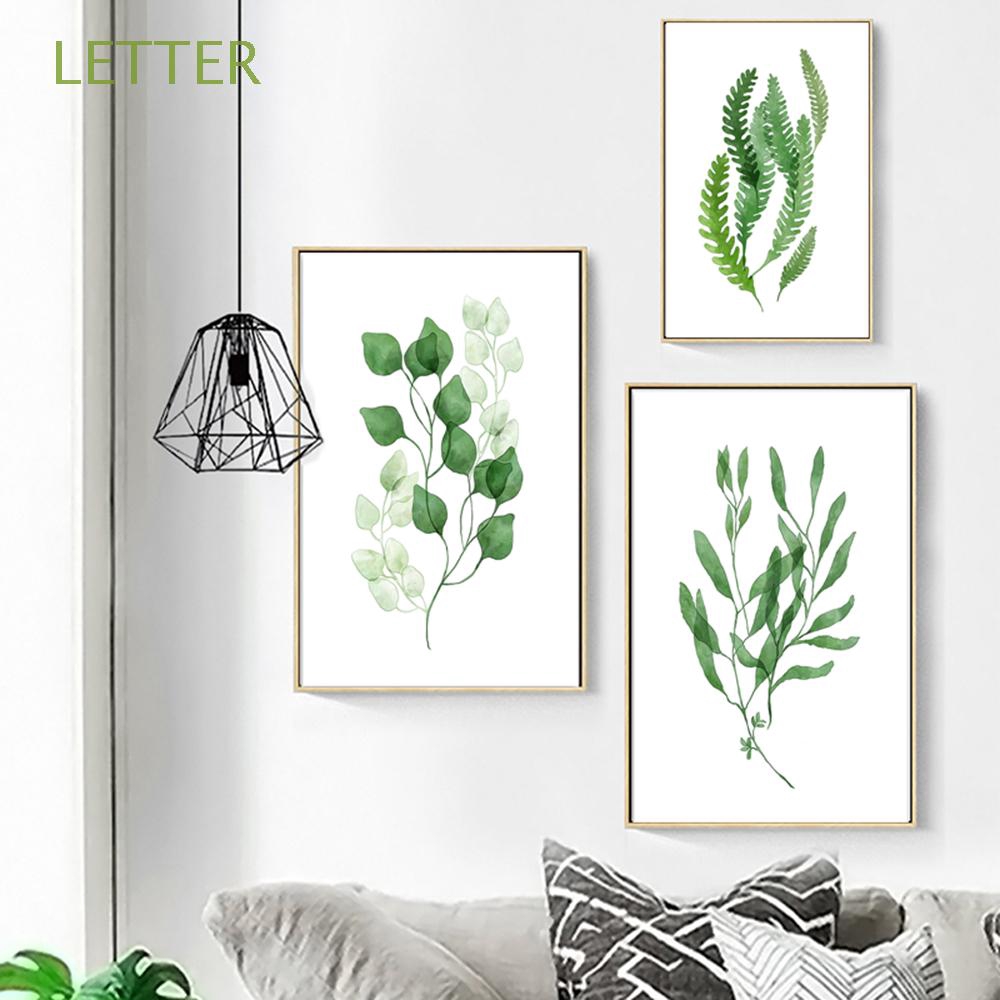 1pcs Living Room Print Nordic Rural Poster Canvas Home Decor Green Plant Picture