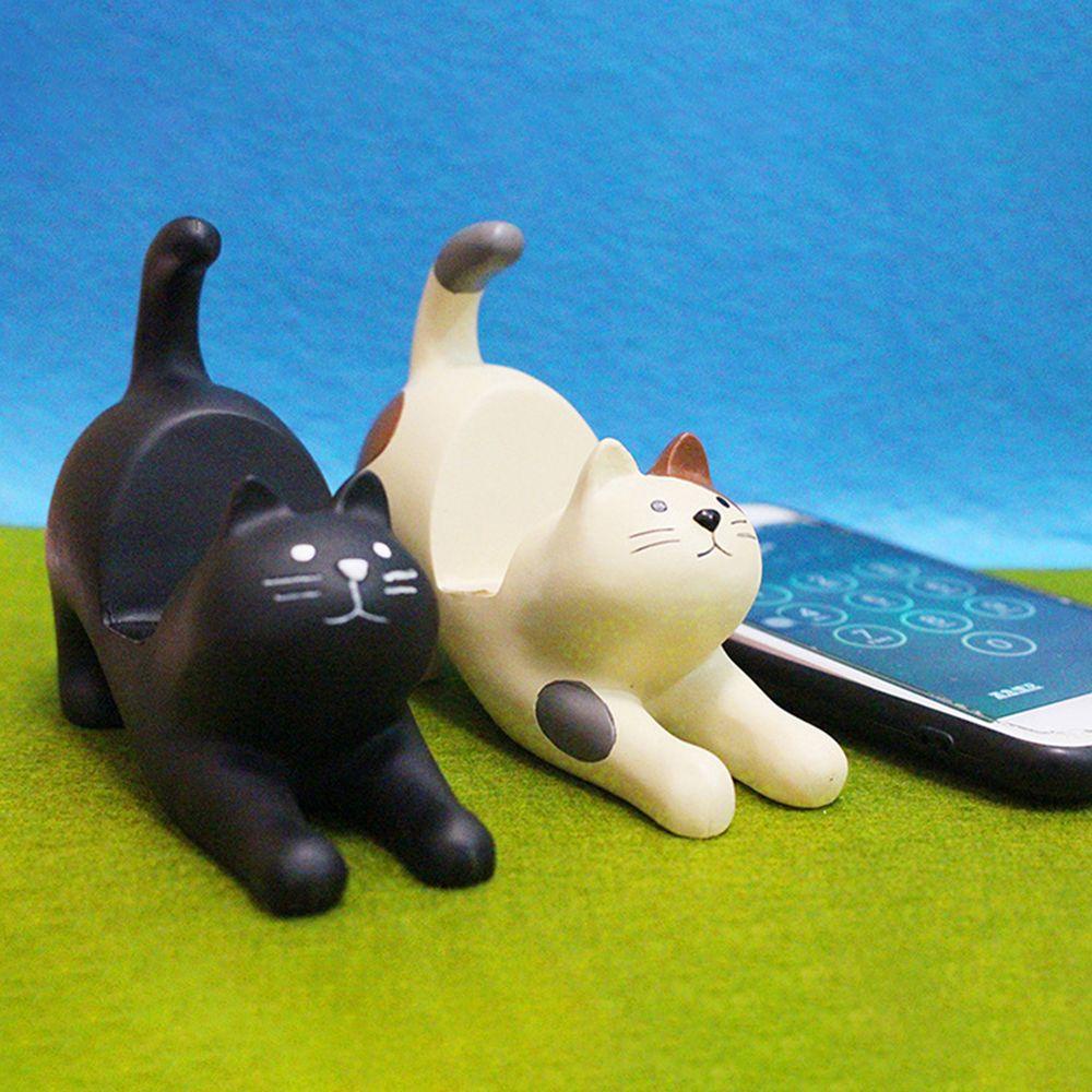 Rebuy Phone Holder Hands-Free Dekoratif 3D Mini Desktop Stand Lazy Bentuk Kucing Cat