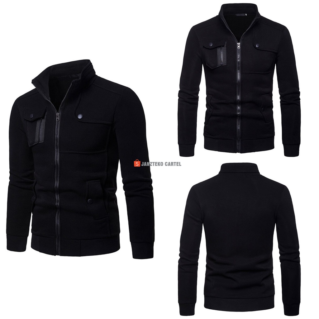 JNK x BROOK - Jaket Pria Fleece katun Cotton Tebal Asli Premium Original Casual Trendy Acara Nikahan Kondangan Lamaran Remaja Laki Laki Kerja Kantor Dinas Formal Kasual Kantoran