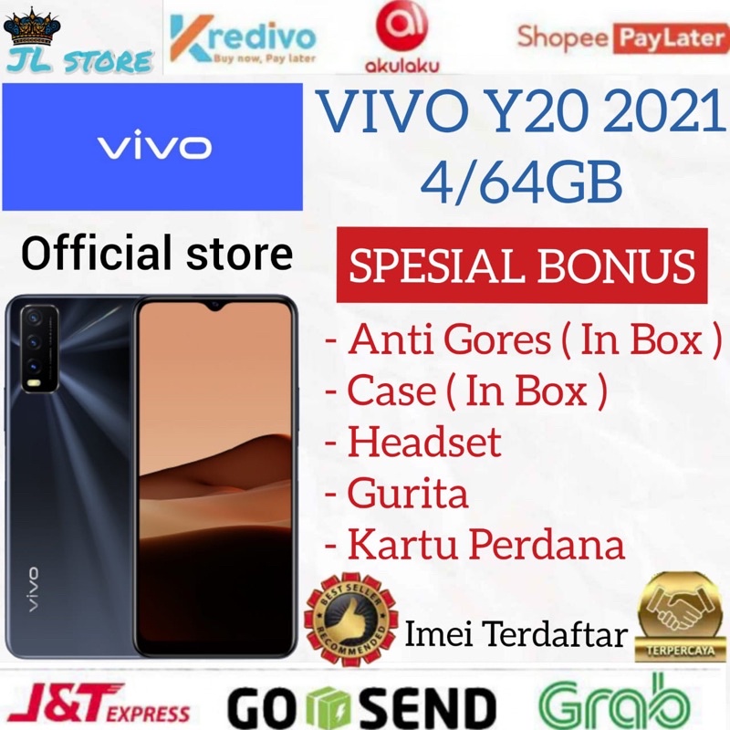 VIVO Y20 2021 RAM 4GB ROM 64GB 4/64GB GARANSI RESMI VIVO INDONESIA