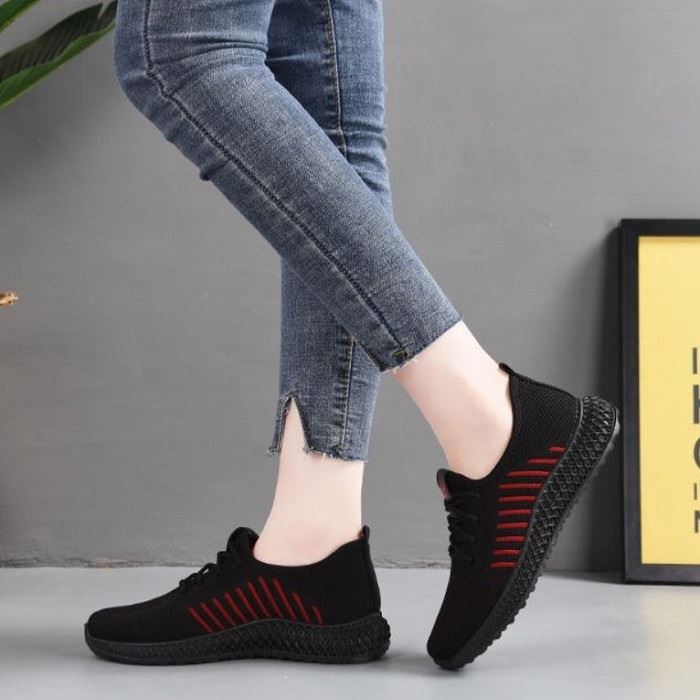 BJS003 - BLACK - Sepatu Sneakers Casual Wanita Cantik SEPATU WANITA SNEAKERS TALI FLAT FASHION IMPORT TERMURAH TERLARIS TERBARU BAGSTORE JAKARTA JSSW003