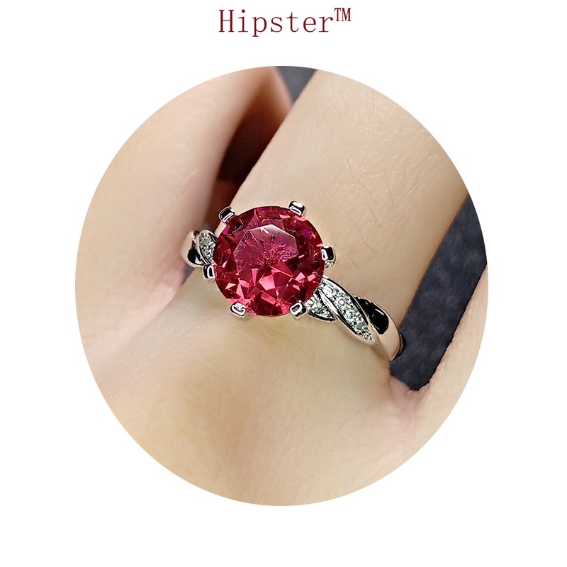 New Hot Sale Fashion Classic Inlaid Big Red Crystal Ring