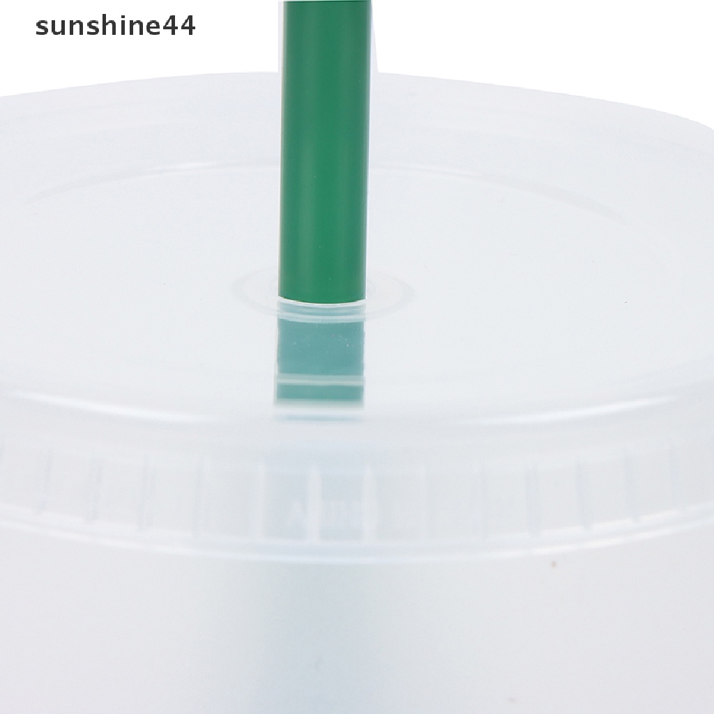 Sunshine Botol Minum Plastik Matte Berubah Warna Dengan Sedotan Untuk Kopi