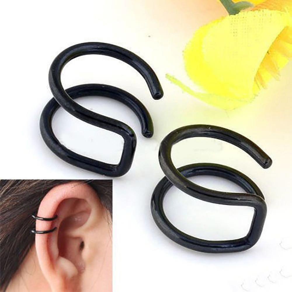 Timekey 1 Pasang Anting Klip on Tanpa Tindik Bahan Baja Untuk Wanita A8K1