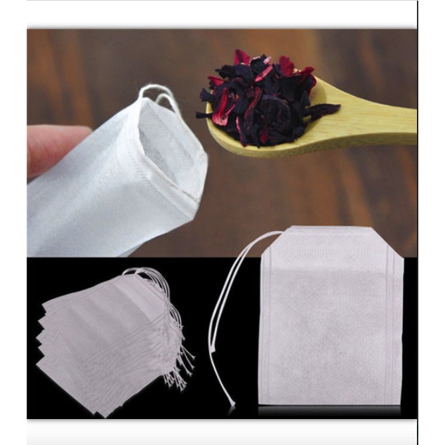 Kantong Saringan Teh dengan tali / Filter Teh / Tea Bag / Kantong Teh / Kantong Teh Celup