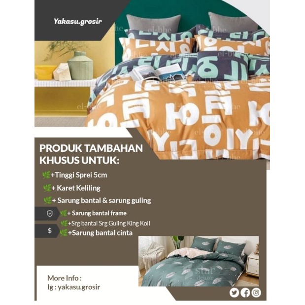 Tambahan Sprei Star/Sprei Esra/Sprei Beverly