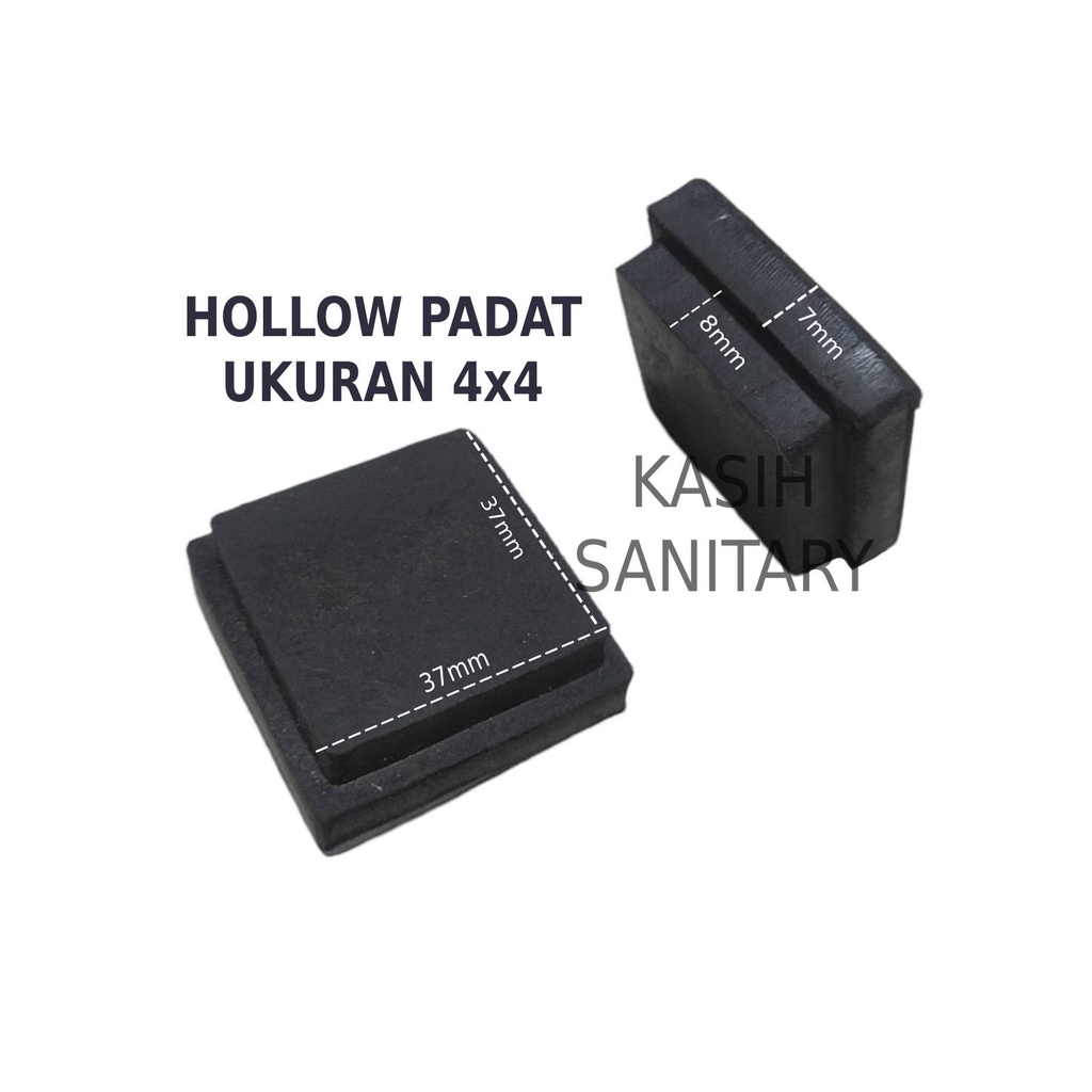 Karet hollow padat 4x4 karet alas penutup kaki besi meja dan kursi karet holo kaki kursi dan meja be