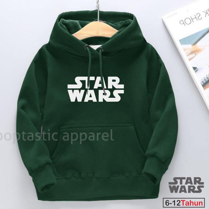 Stok terbatas.. STAR WARS Jaket Distro Sweater Hoodie anak Laki-laki perempuan LOGO BORDIR FLEECE T