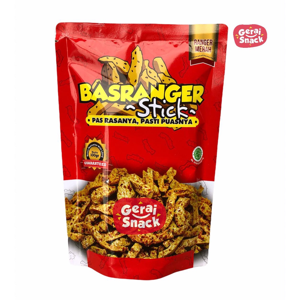 Basreng Stick Basranger Baso Goreng Pedas Extra Daun Jeruk (100gr)