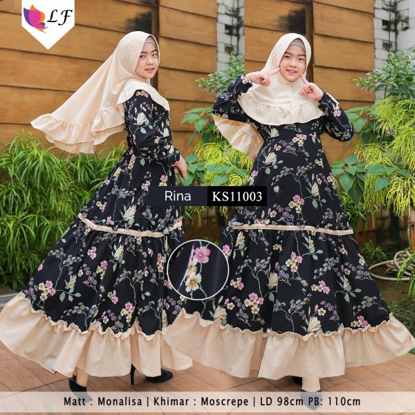 Baju Gamis Anak - Rina/gamis muslim/baju muslim syar'i