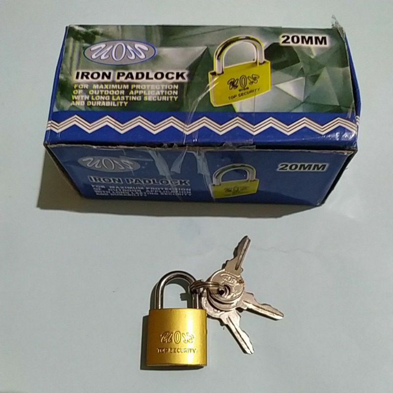 Gembok Vion 20 mm. gembok kuning vion 20 mm, harga 1 pc