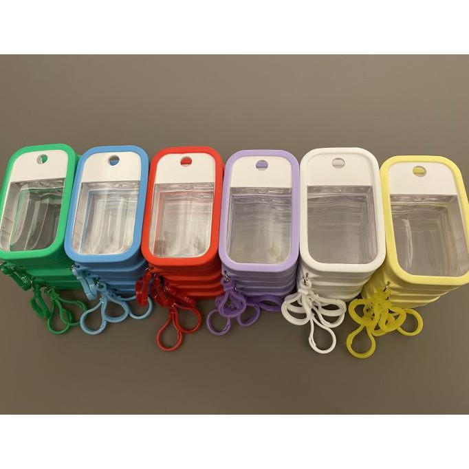 Populer!! Botol + silicone shield kotak hand sanitizer tipe touchland / tuca - Putih