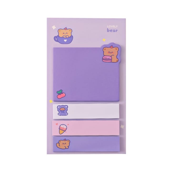 

STICKY NOTES CUTE ANIMAL 4 LINE MEMO PAPER NOTE LUCU