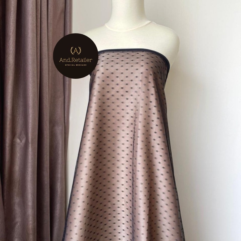 Bahan Kain Tile Dot Polkadot Warna Hitam