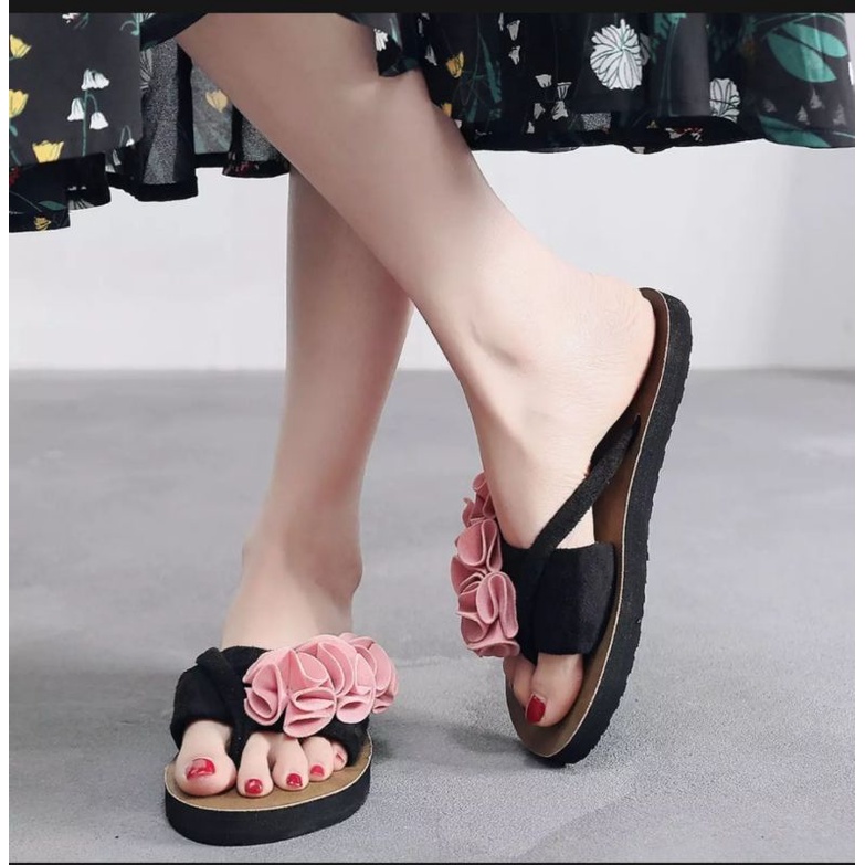 Sandal wanita terbaru &quot; Bunga Poni &quot; Sandal Kokop Bunga