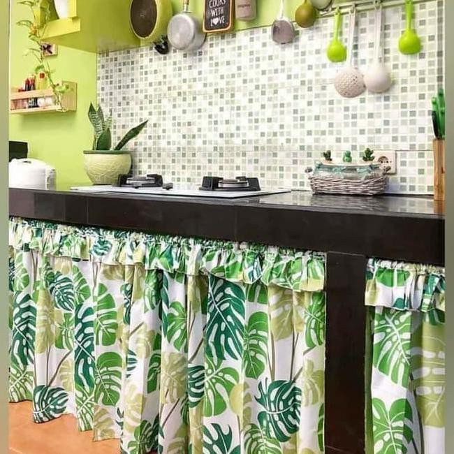 Tirai Kolong Dapur Gorden Dapur Motif Banyak - Lebar 50Cm