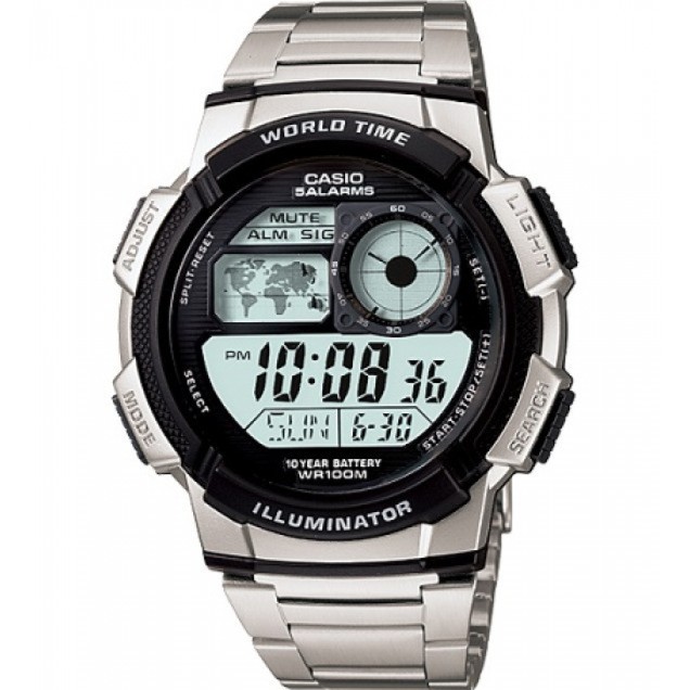 Casio Original AE-1000WD-1A Jam Tangan Pria - Digital - Stainless - Silver