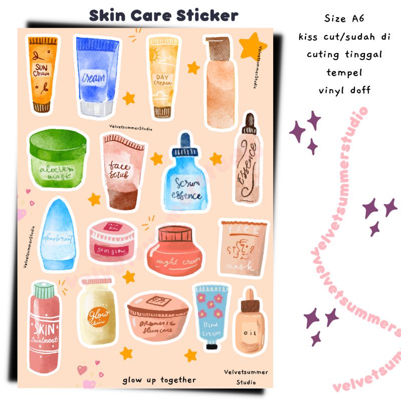 

Set sticker deco love skin care velvetsummerstudio
