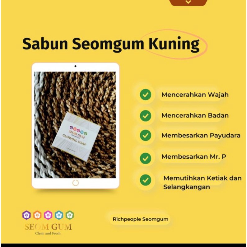 ORIGINAL Sabun Glowing Multifungsi Seom Gum Pria Wanita